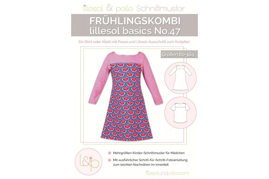 Papierschnittmuster lillesol basics No.47 Frühlingskombi Kleid & Shirt Gr. 80 - 164